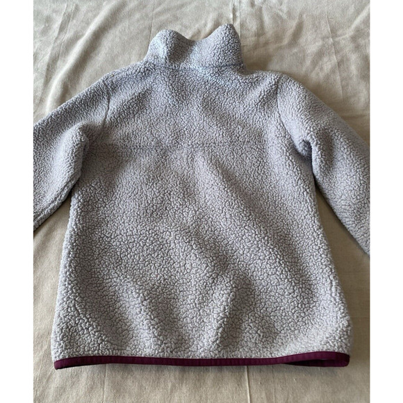 Columbia Fleece Jacket Womens Small Grey Maroon Trim Fuzzy Athletic Sweatshirt - Picture 4 of 14